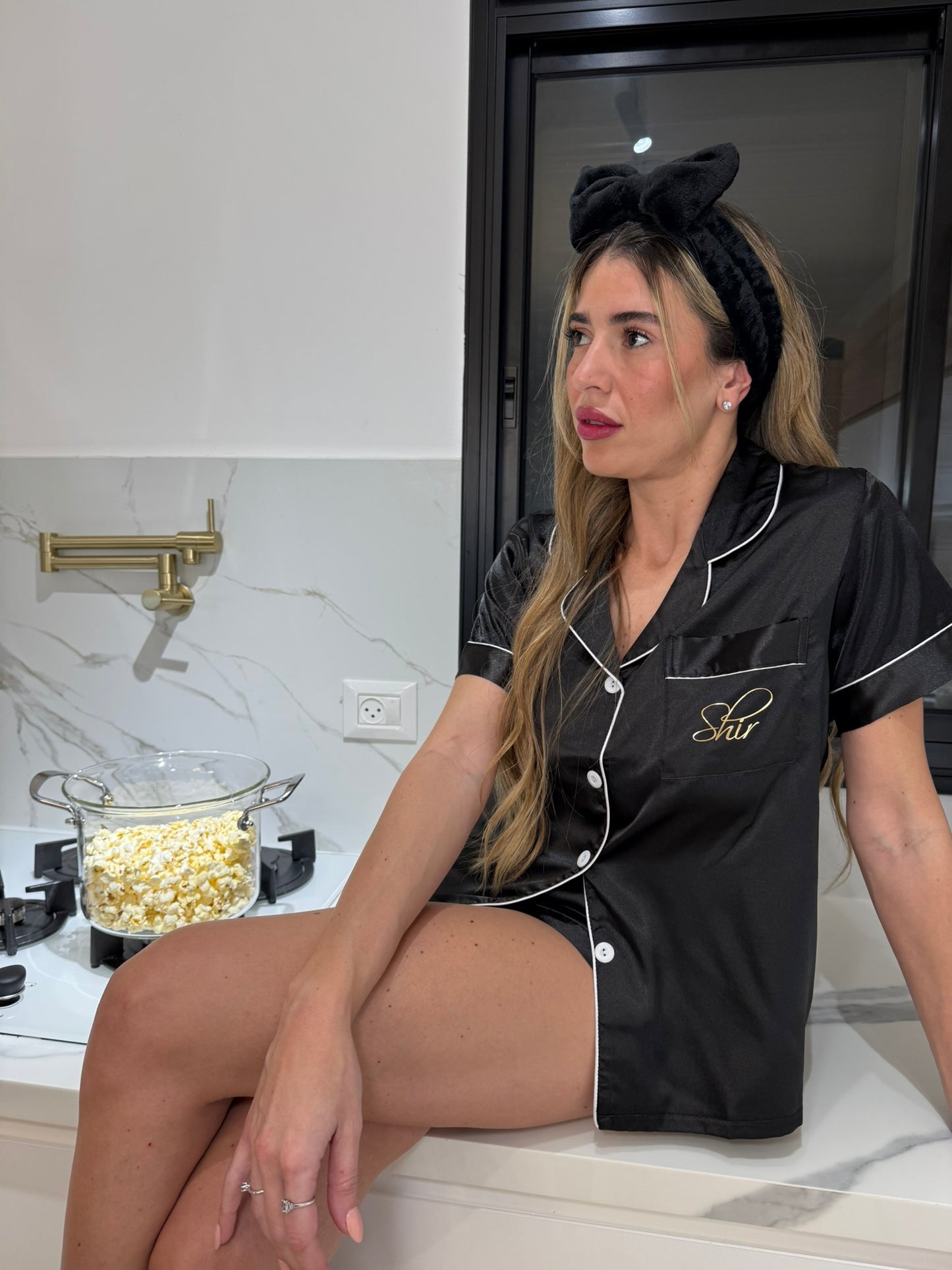 פיג'מה שחורה סטאן ממותגת
